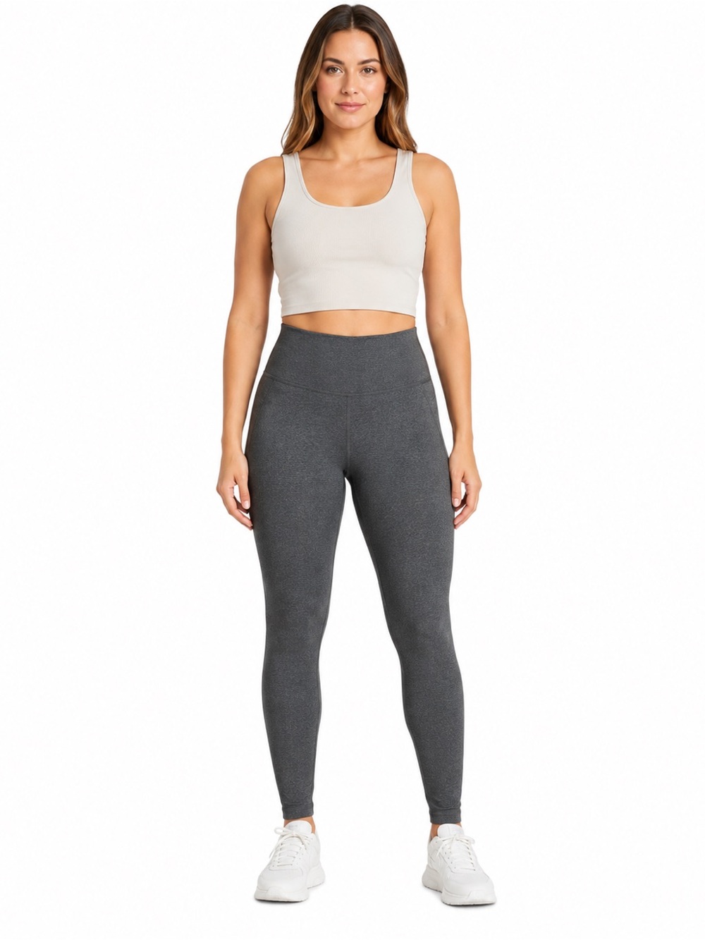 Adidas Climalite High Rise Long Tights Leggings Grey Size L BNWT